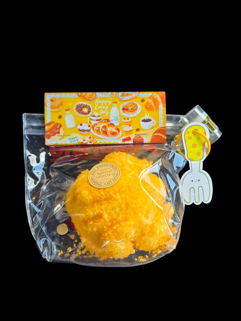 Crunchy Whole Chicken Squishy Fidget Toy in Clear Bag